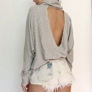FREE PEOPLE OPEN BACK SWEATSHIRT